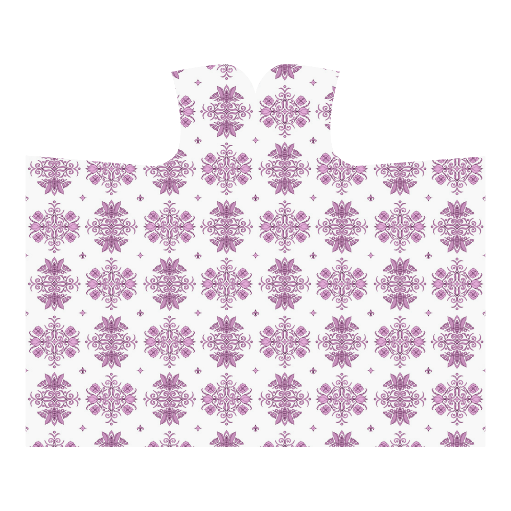 Lavender Wall Flower Print smallest by Aleta Hooded Blanket 60''x50''