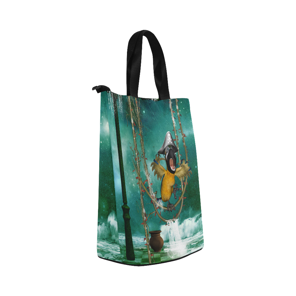 Funny pirate parrot Nylon Lunch Tote Bag (Model 1670)