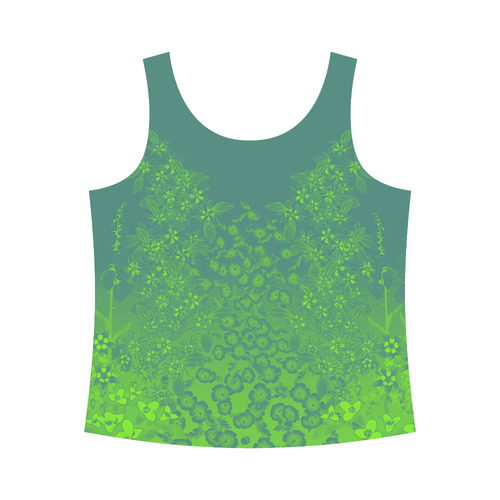 Viridian Wildflower Print by Aleta All Over Print Tank Top for Women (Model T43)