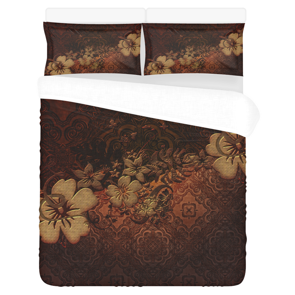 Floral design, vintage 3-Piece Bedding Set