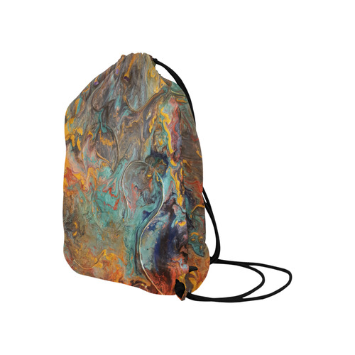 Earth Element Abstract Large Drawstring Bag Model 1604 (Twin Sides)  16.5"(W) * 19.3"(H)