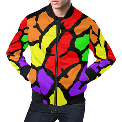 Rainbow Giraffe Print All Over Print Bomber Jacket for Men (Model H19)
