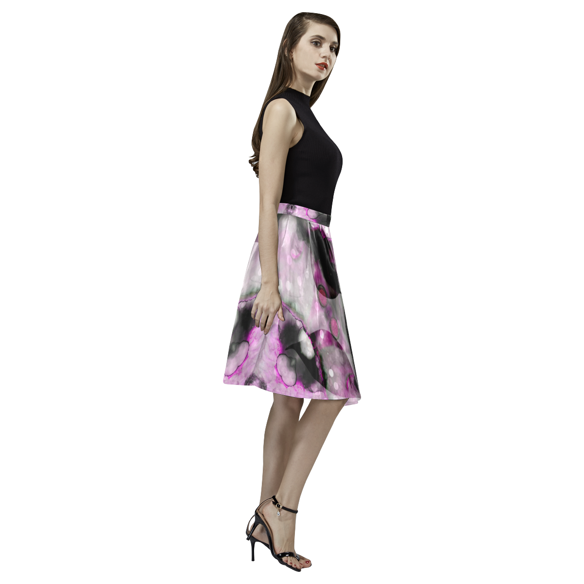 ultra violet c Melete Pleated Midi Skirt (Model D15)