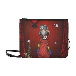 Funny, cute parrot Slim Clutch Bag (Model 1668)