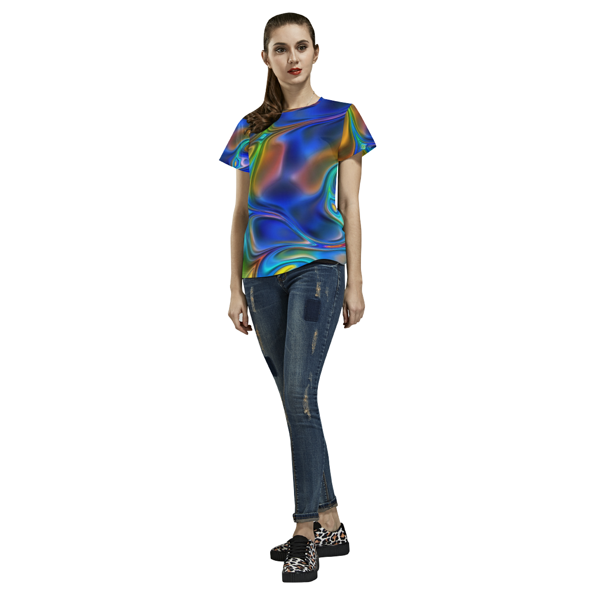 energy liquids 6 by JamColors All Over Print T-Shirt for Women (USA Size) (Model T40)