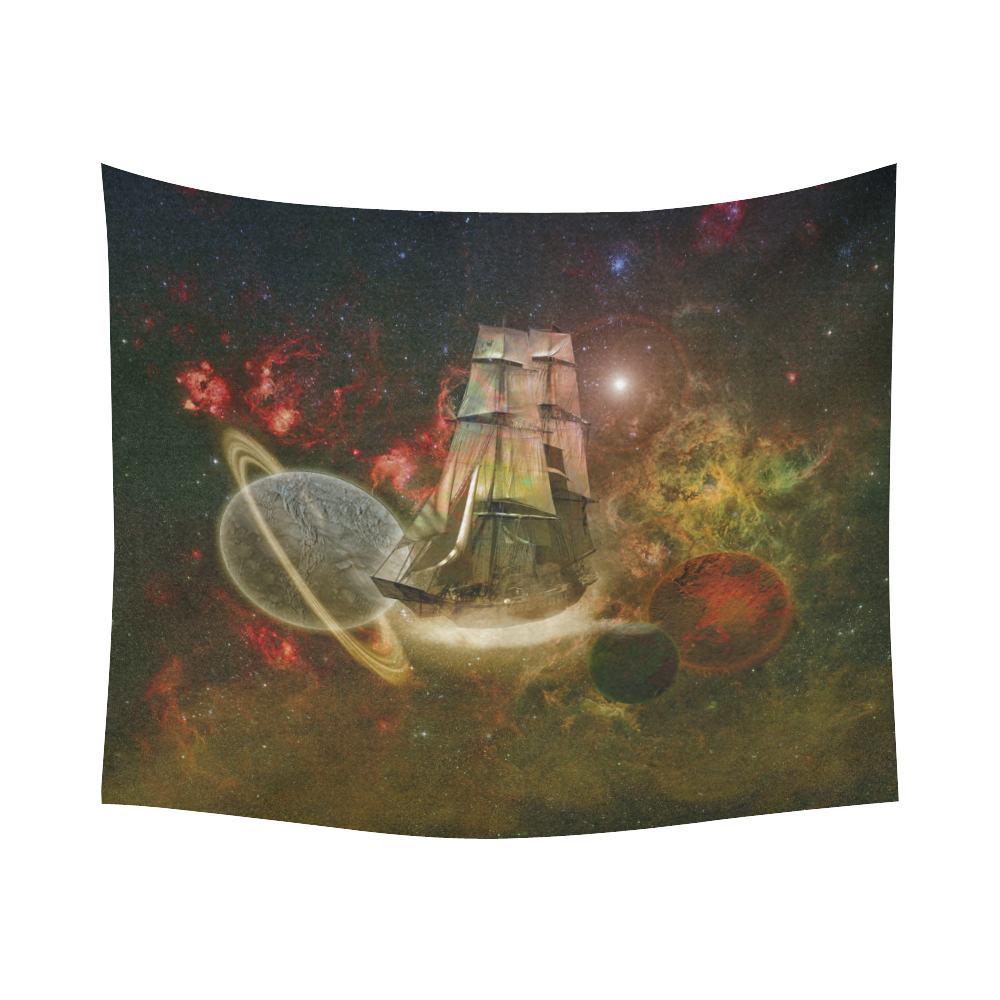 Star Ship Cotton Linen Wall Tapestry 60"x 51"