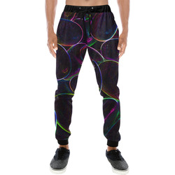 Psychedelic Candy Black Men's All Over Print Sweatpants (Model L11)