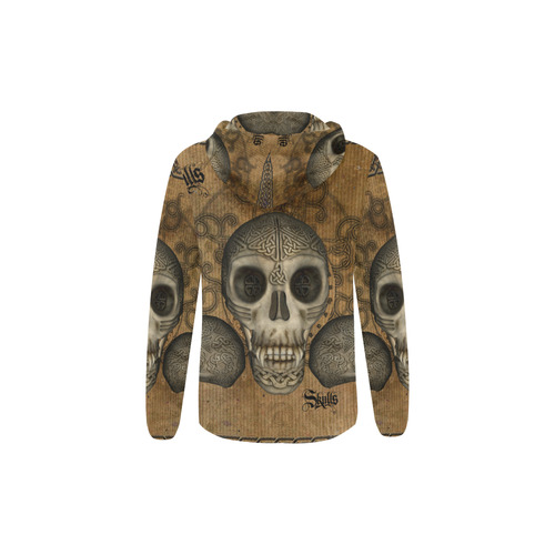 Awesome skull with celtic knot All Over Print Full Zip Hoodie for Kid (Model H14)