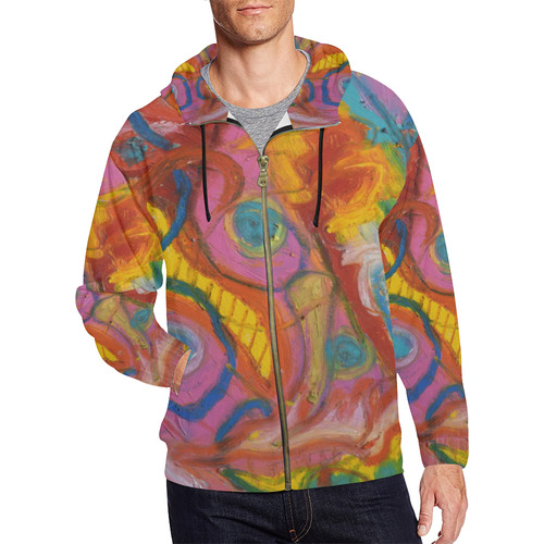 Cactus Flowers_2 All Over Print Full Zip Hoodie for Men/Large Size (Model H14)