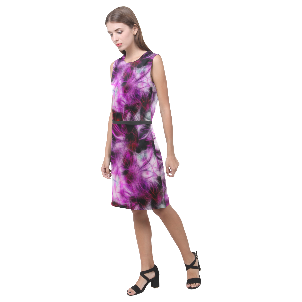 purple smoke Eos Women's Sleeveless Dress (Model D01)