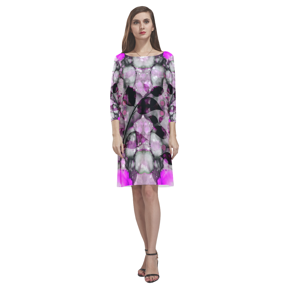 ultra violet c Rhea Loose Round Neck Dress(Model D22)