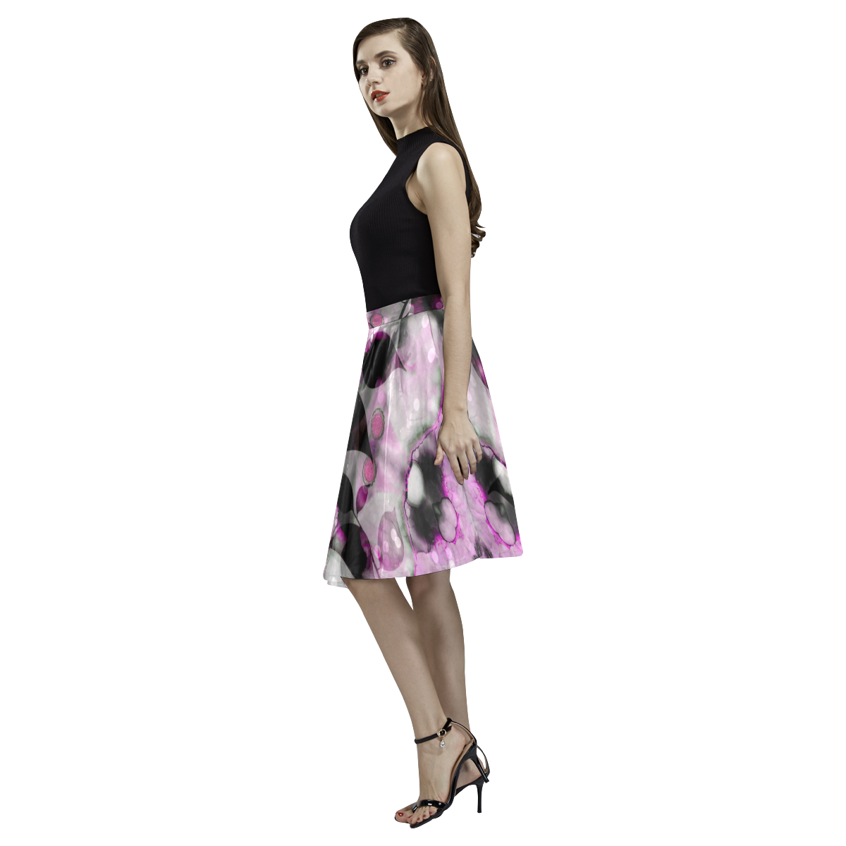 ultra violet c Melete Pleated Midi Skirt (Model D15)