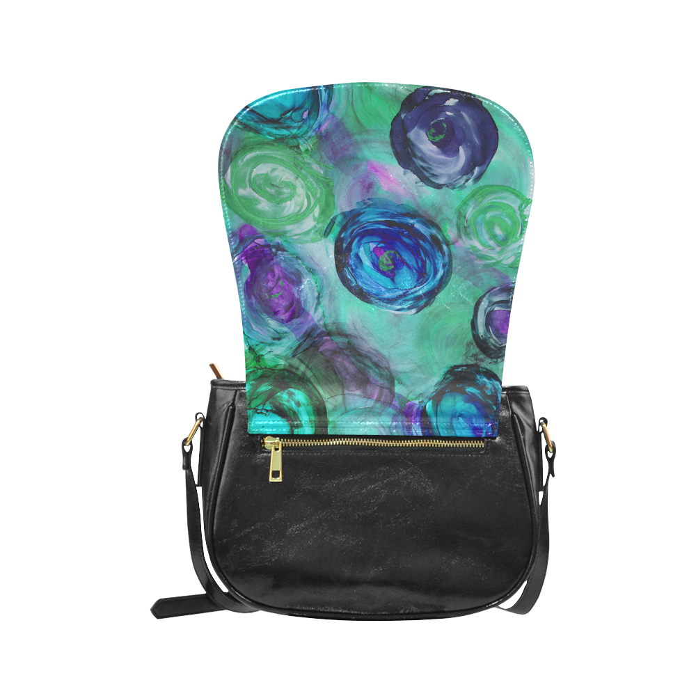 ink roses Classic Saddle Bag/Small (Model 1648)