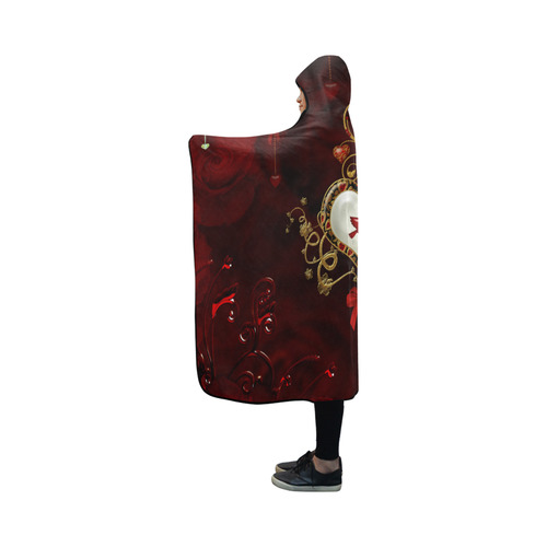 Wonderful heart with dove Hooded Blanket 50''x40''