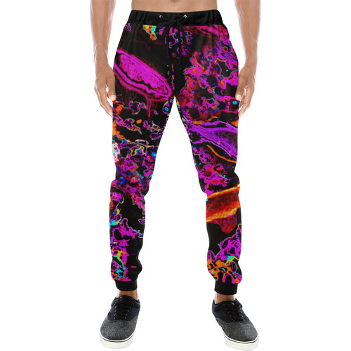 Neon Koi (Pink) Men's All Over Print Sweatpants (Model L11)