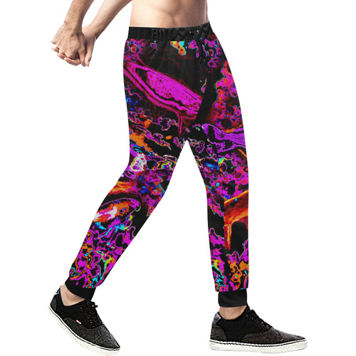 Neon Koi (Pink) Men's All Over Print Sweatpants (Model L11)