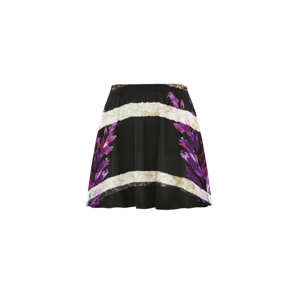 purple flower Mini Skating Skirt (Model D36)