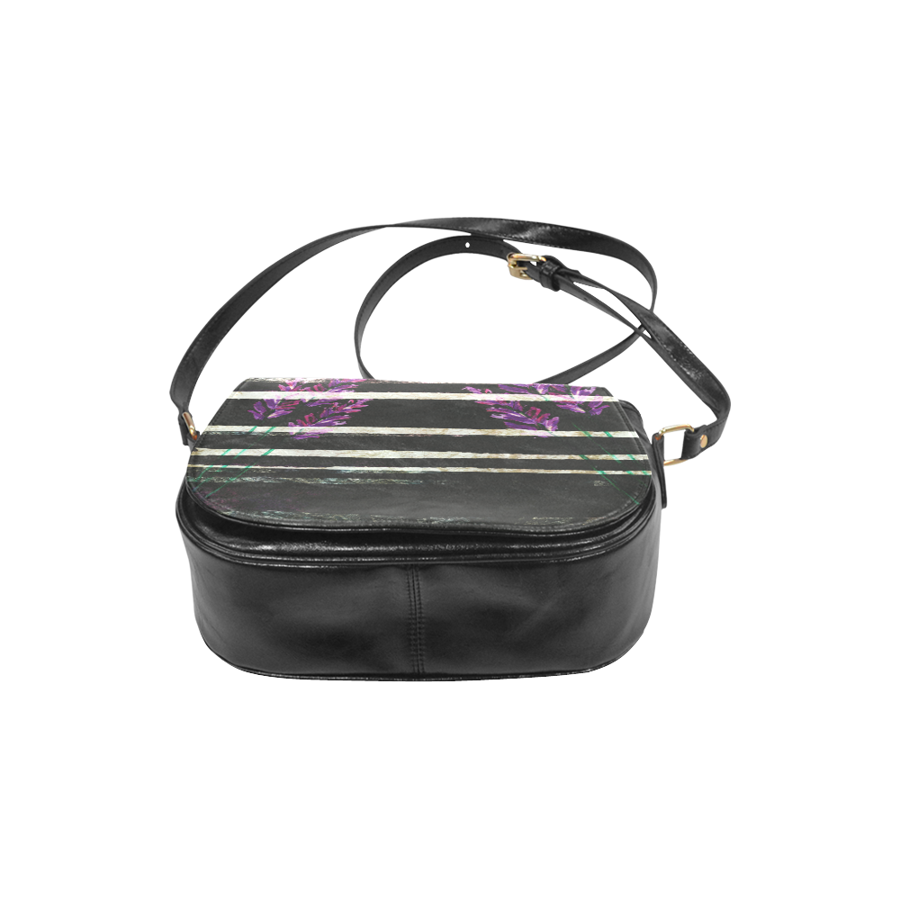 purple flower Classic Saddle Bag/Small (Model 1648)