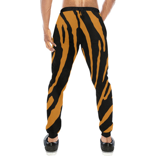 Tiger Stripes Men's All Over Print Sweatpants (Model L11)