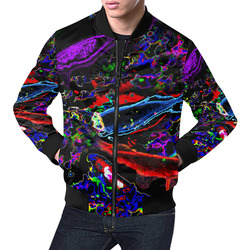 Neon Koi All Over Print Bomber Jacket for Men (Model H19)