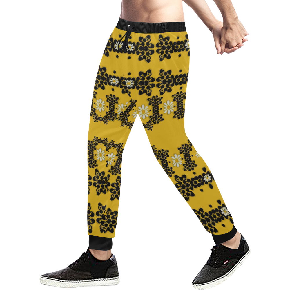 Ornate circulate is festive in flower decorative Men's All Over Print Sweatpants (Model L11)