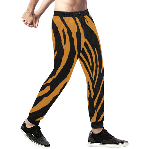 Tiger Stripes Men's All Over Print Sweatpants (Model L11)