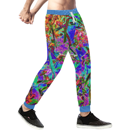 Crazy Bright Rainbow Garden Men's All Over Print Sweatpants (Model L11)