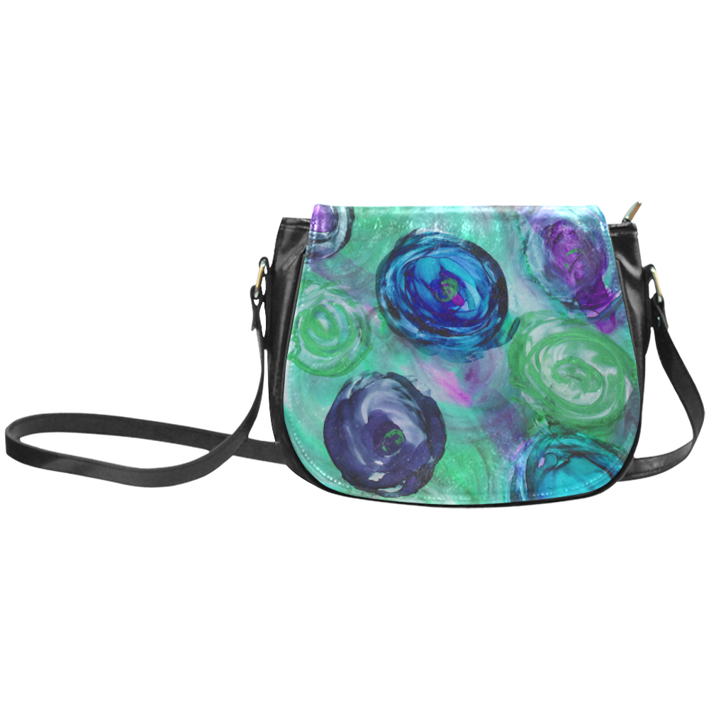 ink roses Classic Saddle Bag/Small (Model 1648)