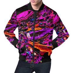 Neon Koi (Pink) All Over Print Bomber Jacket for Men (Model H19)