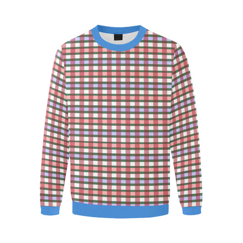 Andy Doll Plaid Top by Aleta Men's Oversized Fleece Crew Sweatshirt (Model H18)