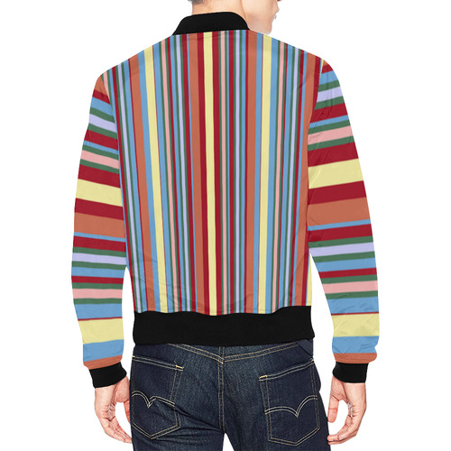 Andy Doll Stripes by Aleta All Over Print Bomber Jacket for Men (Model H19)