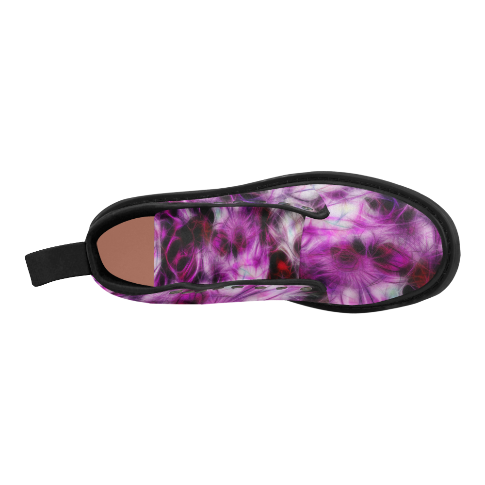 purple smoke Martin Boots for Women (Black) (Model 1203H)