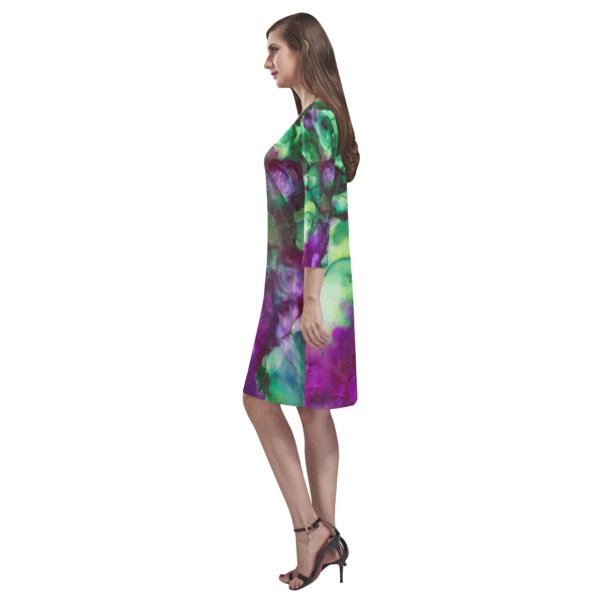 ink forest Rhea Loose Round Neck Dress(Model D22)