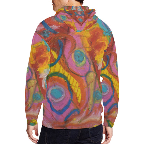 Cactus Flowers_2 All Over Print Full Zip Hoodie for Men/Large Size (Model H14)
