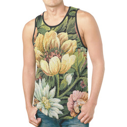 grandma comfy vintage floral New All Over Print Tank Top for Men (Model T46)