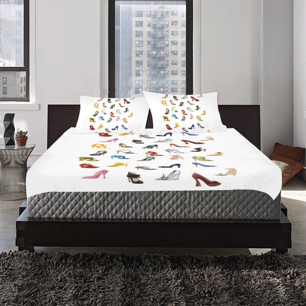 Duvet Cover 2 Pillowcases  Designer Shoes custom design by Tell3People 3-Piece Bedding Set