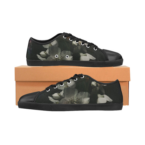 dark-flowers Women's Canvas Shoes (Model 016)