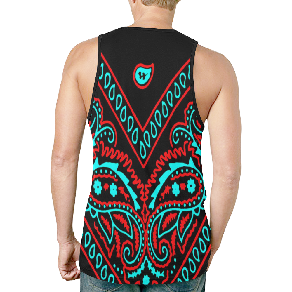 blue and red bandana 1 New All Over Print Tank Top for Men (Model T46)