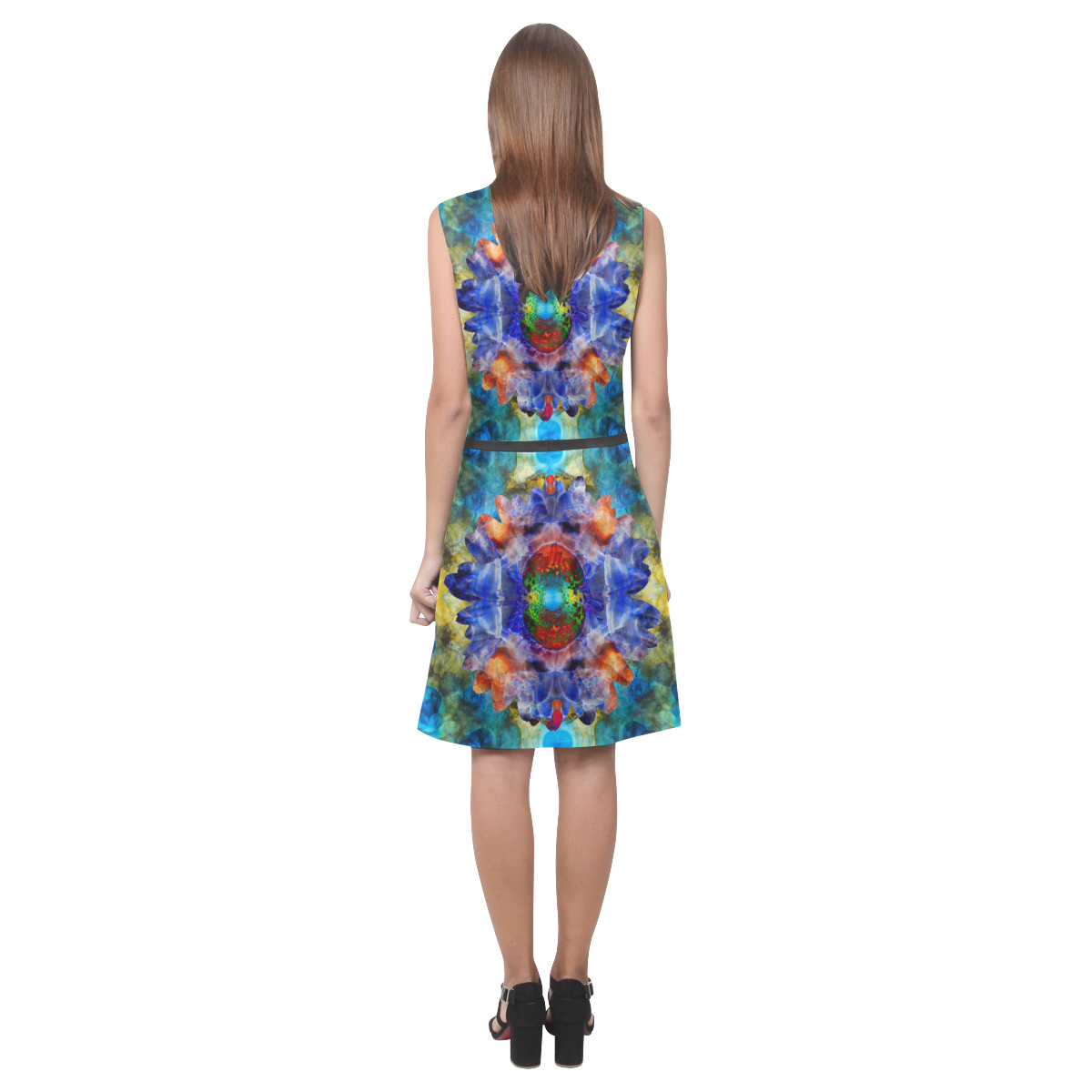 ink-flower Eos Women's Sleeveless Dress (Model D01)