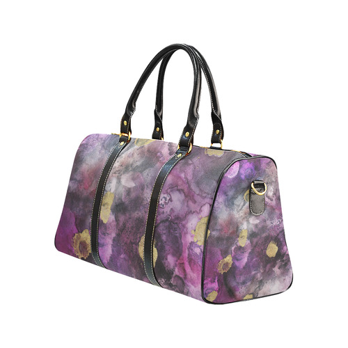 purple-gold-ink New Waterproof Travel Bag/Small (Model 1639)