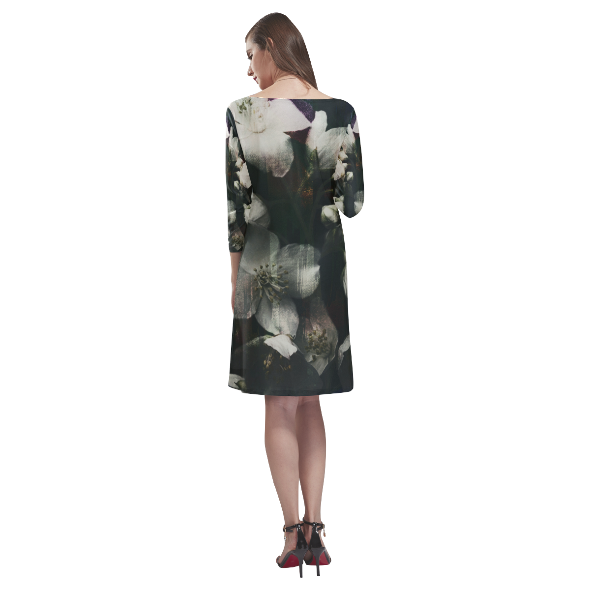 dark-flowers Rhea Loose Round Neck Dress(Model D22)