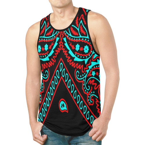 blue and red bandana 2 New All Over Print Tank Top for Men (Model T46)