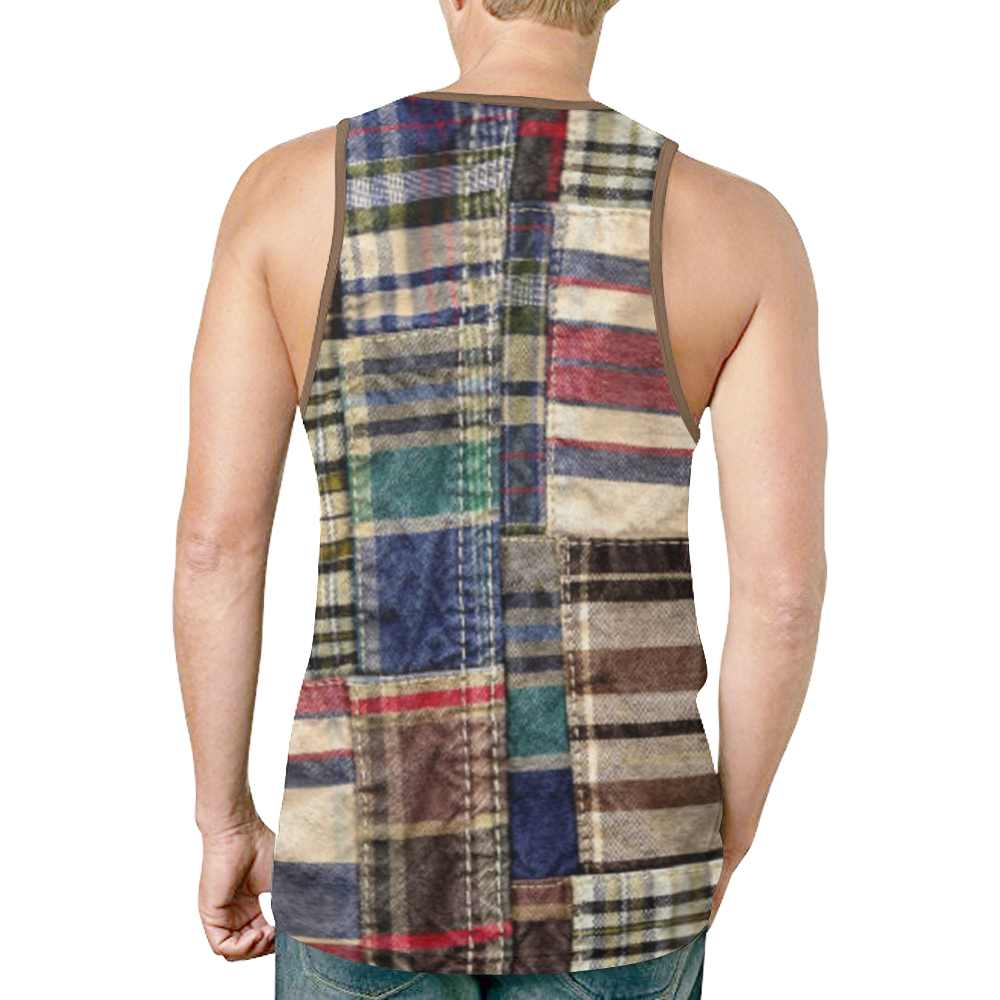 patchwork plaid tartan New All Over Print Tank Top for Men (Model T46)