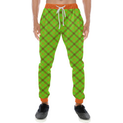tami kaye plaid / tartan in green, orange and brown Men's All Over Print Sweatpants (Model L11)