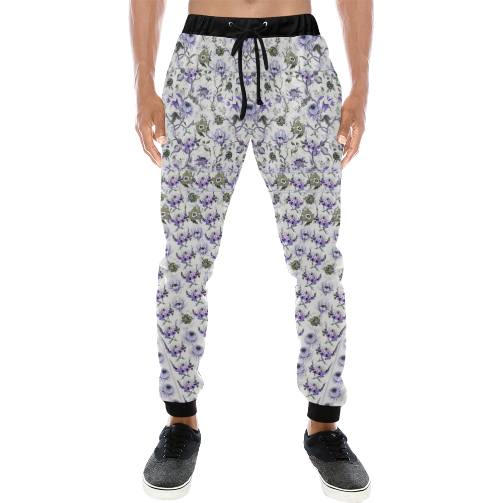 mille fleurs purple Men's All Over Print Sweatpants (Model L11)