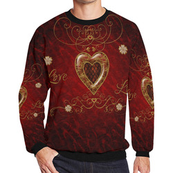 Love, wonderful heart Men's Oversized Fleece Crew Sweatshirt/Large Size(Model H18)