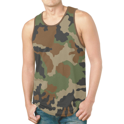woodland camouflage pattern New All Over Print Tank Top for Men (Model T46)