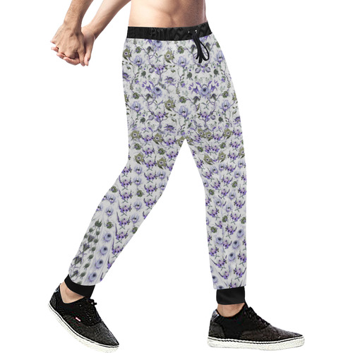 mille fleurs purple Men's All Over Print Sweatpants (Model L11)