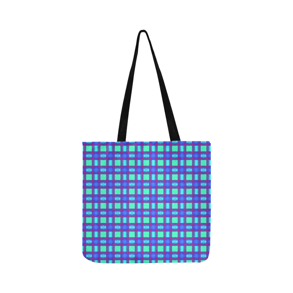 Bluish Plaid Reusable Shopping Bag Model 1660 (Two sides)