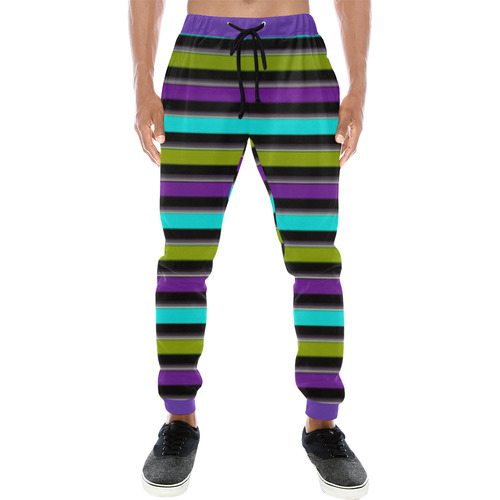 retro stripe 1 Men's All Over Print Sweatpants (Model L11)